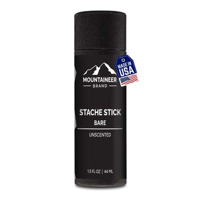 Mountaineer Brand Unscented Stache Stick | Made with Natural Ingredients West Virginia | Firm & Long Lasting Hold | Mustache Wax | Moustache Shape & Styling | Beard Wax for Men | 1.5oz