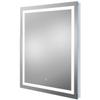 Pibbs 6002 Capri Salon Styling Station with 30" x 36" LED Mirror, White Cabinet, White Stone Top, Gold Handles, Built-in Storage & Appliance Holders, Fully Assembled - PIB-6002LED-WHT-WT-GL-LED view 3
