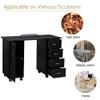 Goujxcy Rolling Nail Table Manicure Table Nail Desk Station, Beauty Salon Nail Station Desk Nail Art Equipment with 4 Drawers & Large Cabinet & Wrist Rest,Black view 2