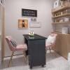 Goujxcy Rolling Nail Table Manicure Table Nail Desk Station, Beauty Salon Nail Station Desk Nail Art Equipment with 4 Drawers & Large Cabinet & Wrist Rest,Black view 4