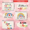 15 Pieces Teacher Appreciation Gifts Teacher Makeup Pouch Cosmetic Bag Teacher Thank You Gifts for Women Travel Toiletry Case Pencil Bag with Zipper for Teacher, 3 Styles (Rainbow) view 4