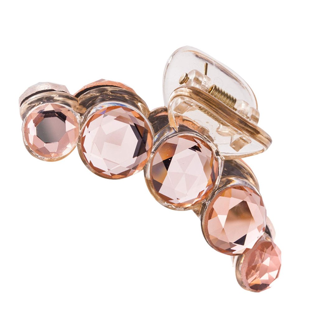 ink2055 Women Rhinestone Hairpin Women Hair Clip Shiny Barrette Headwear Champagne