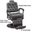 BarberPub Heavy Duty Metal Vintage Barber Chair All Purpose Reclining Hydraulic Pump Salon Beauty Spa Chair Hair Styling Equipment 9218 (Grey) view 4