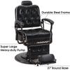 BarberPub Heavy Duty Metal Vintage Barber Chair All Purpose Reclining Hydraulic Pump Salon Beauty Spa Chair Hair Styling Equipment 9218 (Black) view 4