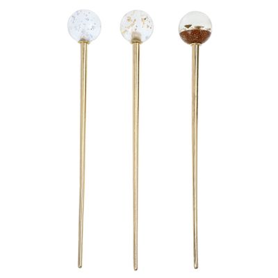 Beaupretty 3pcs Japanese Style Foil Hair Chopsticks for Women Elegant Hair Sticks for Quick Updos for Buns