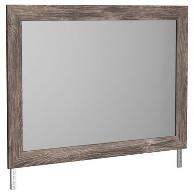 Benjara Bedroom Mirror with Replicated Grain Details, Gray