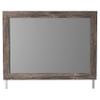 Benjara Bedroom Mirror with Replicated Grain Details, Gray view 2