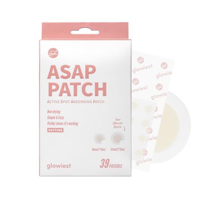 glowiest ASAP Active Spot Alleviating Patch 39 Patches [Daytime] 10mm (1 * 15ea) & 12mm (2 * 12ea) | Premium Hydrocolloid Dressing | Simple & Easy Active Treatment