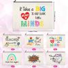 18 Pcs Teacher Makeup Bags for Women 6 Styles Canvas Pencil Bags Travel Toiletry Case with Zipper Gift for Teacher's Day Graduation Back to School (Cute) view 2