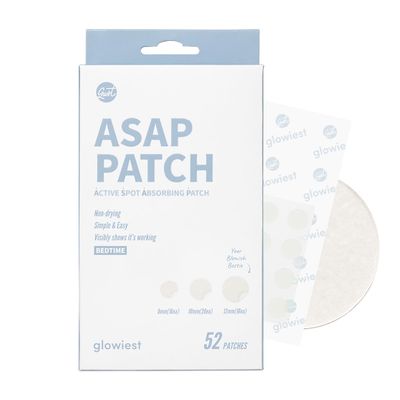 glowiest ASAP Active Spot Alleviating Patch [Bedtime] 52 Patches 8mm (16ea), 10mm (20ea) & 12mm (16ea) | Premium Hydrocolloid Dressing | Simple & Easy Active Treatment