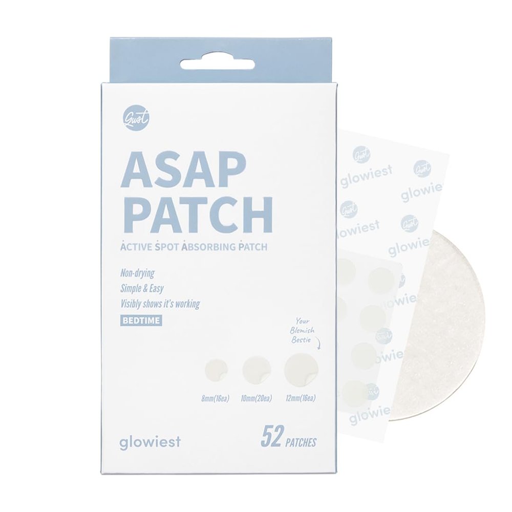 glowiest ASAP Active Spot Alleviating Patch [Bedtime] 52 Patches 8mm (16ea), 10mm (20ea) & 12mm (16ea) | Premium Hydrocolloid Dressing | Simple & Easy Active Treatment
