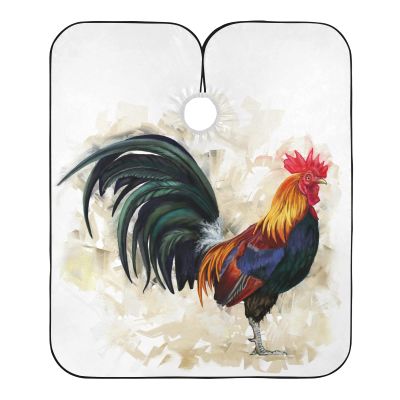 ALAZA Rooster in Vintage Style Barber Cape for Men Women, Waterproof Haircut Apron Beard Shaving Bib Hair Cutting Cloth 55 x 65 Inch
