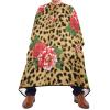 ALAZA Leopard Spot Rose Flower Barber Cape for Men Women, Waterproof Haircut Apron Beard Shaving Bib Hair Cutting Cloth 55 x 65 Inch view 2