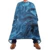 ALAZA Blue and Black Marble Barber Cape for Men Women, Waterproof Haircut Apron Beard Shaving Bib Hair Cutting Cloth 55 x 65 Inch view 2