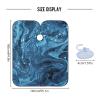 ALAZA Blue and Black Marble Barber Cape for Men Women, Waterproof Haircut Apron Beard Shaving Bib Hair Cutting Cloth 55 x 65 Inch view 3
