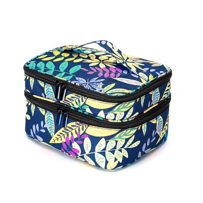 DMCESWFC for/Travel,Portable/2-Tier/with Compartments/Makeup Train Case,Waterproof/Organized/Large Capacity/Makeup Bag (D)