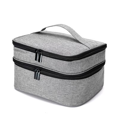 DMCESWFC for/Travel,Portable/2-Tier/with Compartments/Makeup Train Case,Waterproof/Organized/Large Capacity/Makeup Bag (B)
