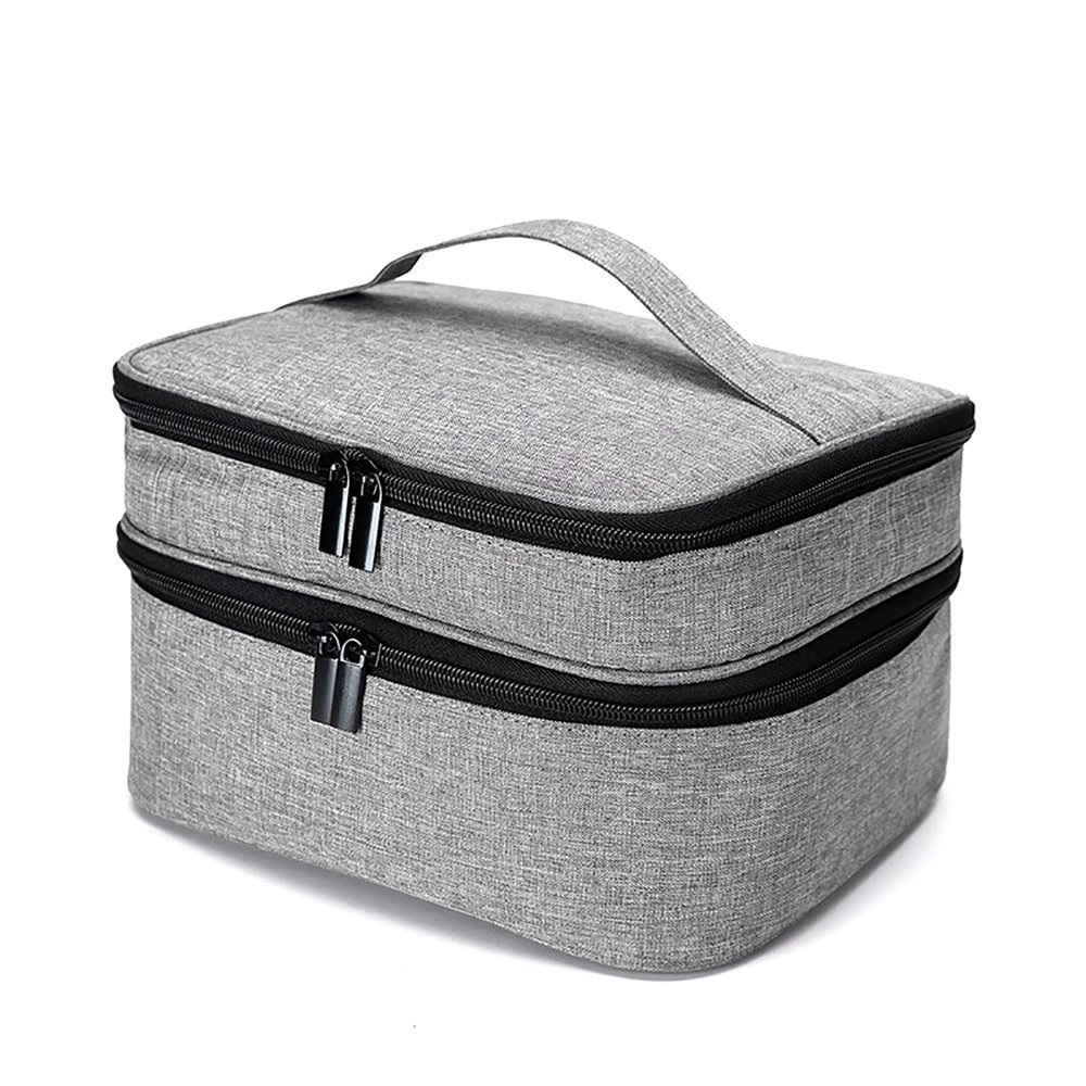 DMCESWFC for/Travel,Portable/2-Tier/with Compartments/Makeup Train Case,Waterproof/Organized/Large Capacity/Makeup Bag (B)