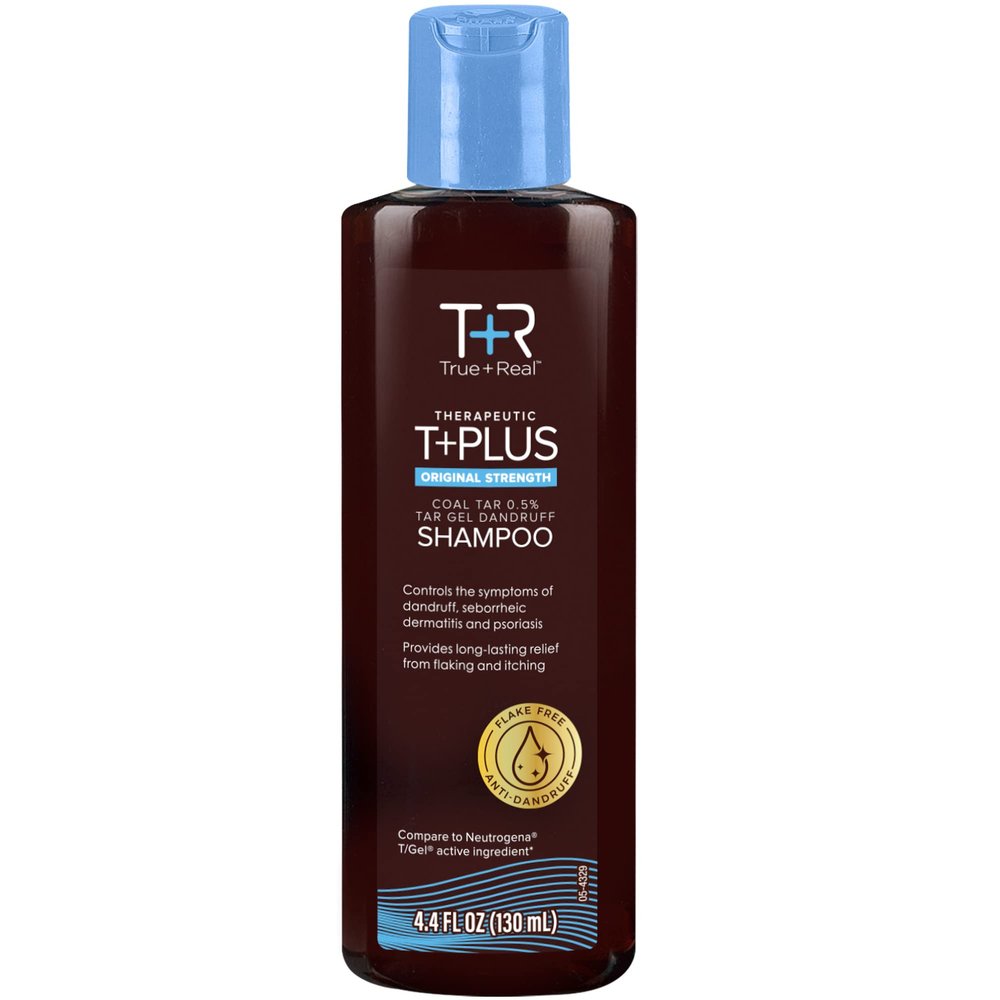 True+Real Coal Tar Therapeutic Plus Tar Gel Anti-Dandruff Shampoo Original Strength 0.5% Coal Tar, 4.4 Fl Oz
