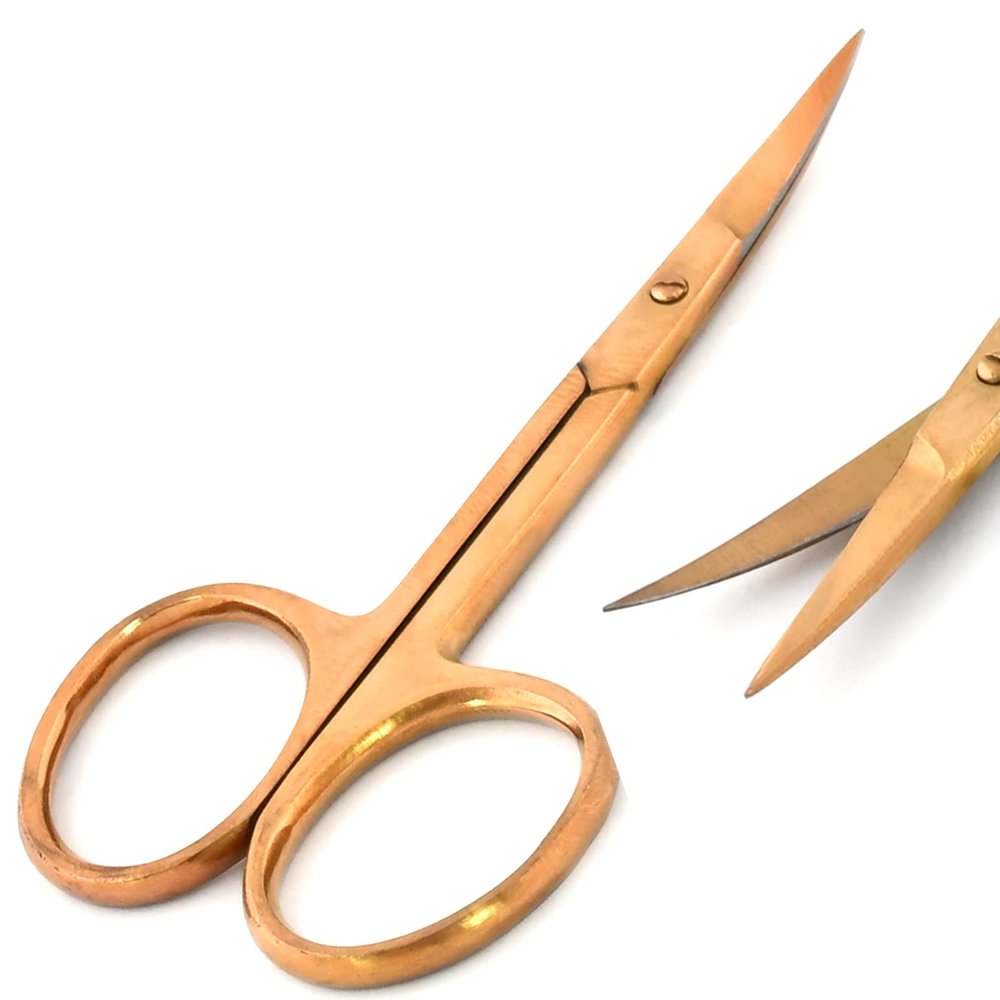 AAProTools Nail Scissors Cuticle Scissors Eyebrow Scissors Small Scissors Manicure Scissors Rose Coated With Sharp Curved Blades Multi Purpose For Men And Women