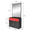 Artist hand Wall Mount Salon Station Barber Stations Styling Station with Vanity Mirror Barber Beauty Spa Salon Equipment(Black/red) view 2