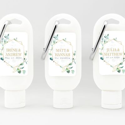 Best Day Ever Spot Personalized Sunscreen, Mini Sunscreen, Eucalyptus Wedding, Custom Sunscreen, Wedding Favor Sunscreen, Sunscreen Favors with Carabiner - Set of 12, 1.5 Ounce