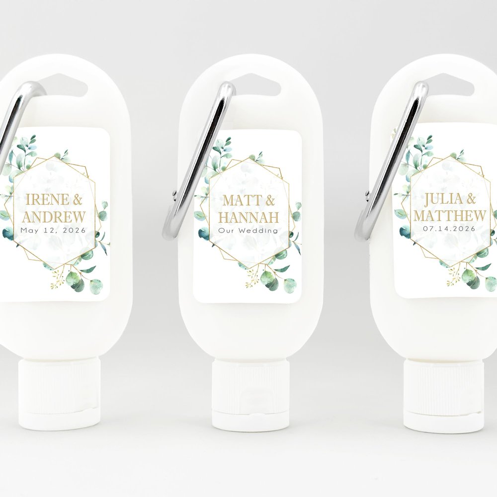 Best Day Ever Spot Personalized Sunscreen, Mini Sunscreen, Eucalyptus Wedding, Custom Sunscreen, Wedding Favor Sunscreen, Sunscreen Favors with Carabiner - Set of 12, 1.5 Ounce