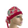 Turn Up Ponytail Medical Scrub Cap  Watermelon Seeds. - Bouffant Scrub Hats, Unisex Surgical Caps, Dr. Hats, Nurses Hats. Scrub Hat for Women & Men tie Back | Working Cap with Holder view 2