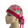Turn Up Ponytail Medical Scrub Cap  Watermelon Seeds. - Bouffant Scrub Hats, Unisex Surgical Caps, Dr. Hats, Nurses Hats. Scrub Hat for Women & Men tie Back | Working Cap with Holder view 4