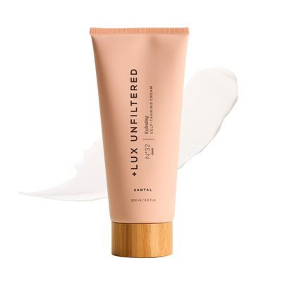 + Lux Unfiltered N32 Gradual Self Tanner, Hydrating Self Tanning Lotion with Shea Butter & Squalane - Non-Sticky, No Transfer, Natural-Looking Tan - Vegan & Cruelty-Free Sunless Tanner - Santal