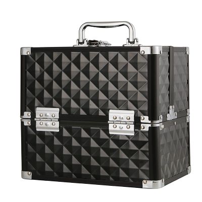 DMCESWFC for/Travel,Portable/Lockable/Makeup Train Case,Mirror/with Handle/Waterproof/Makeup Artist Box (Black)