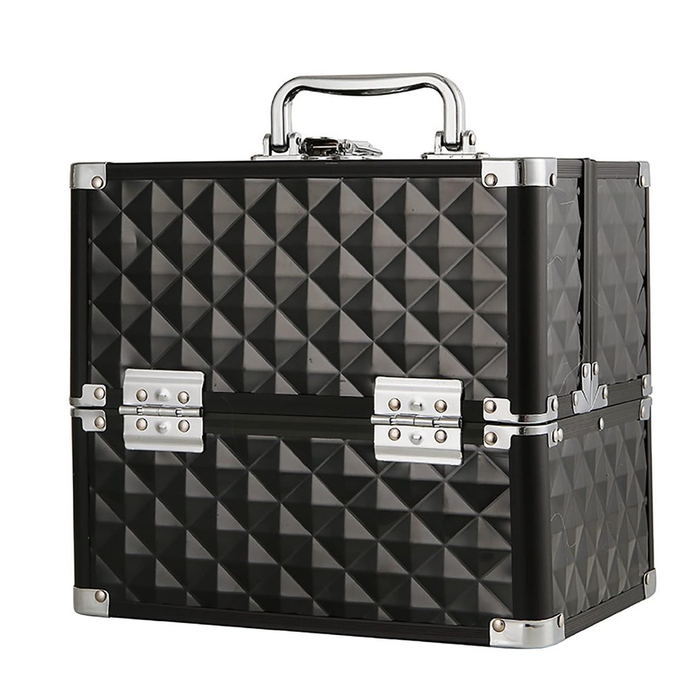 DMCESWFC for/Travel,Portable/Lockable/Makeup Train Case,Mirror/with Handle/Waterproof/Makeup Artist Box (Black)