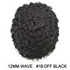 Afro Curly Toupee for Black Men 8X10 Full Poly African American Human Hair System All Injected PU Skin Kinky Curly Wig Afro Wave Hairpiece Replacement Unit 12MM Afro Wave, 1B# Natural Black/Off Black view 2