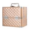 DMCESWFC for/Travel,Portable/Lockable/Makeup Train Case,Mirror/with Handle/Waterproof/Makeup Artist Box (Gold) view 1