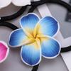Lurrose Plumeria Hair Ties 24PCS Soft Ceramic Hair Ring Colorful Flower Hair Rope Hawaiian Flower Hair Accessory for Wedding Beach Party Vacation view 4