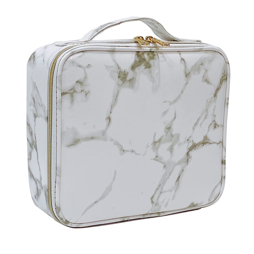 DMCESWFC for/Travel,Waterproof/Dividers/with Handle/Cosmetic Cases Organizer,Professional/Portable/Large Capacity/Makeup Train Cases (White)