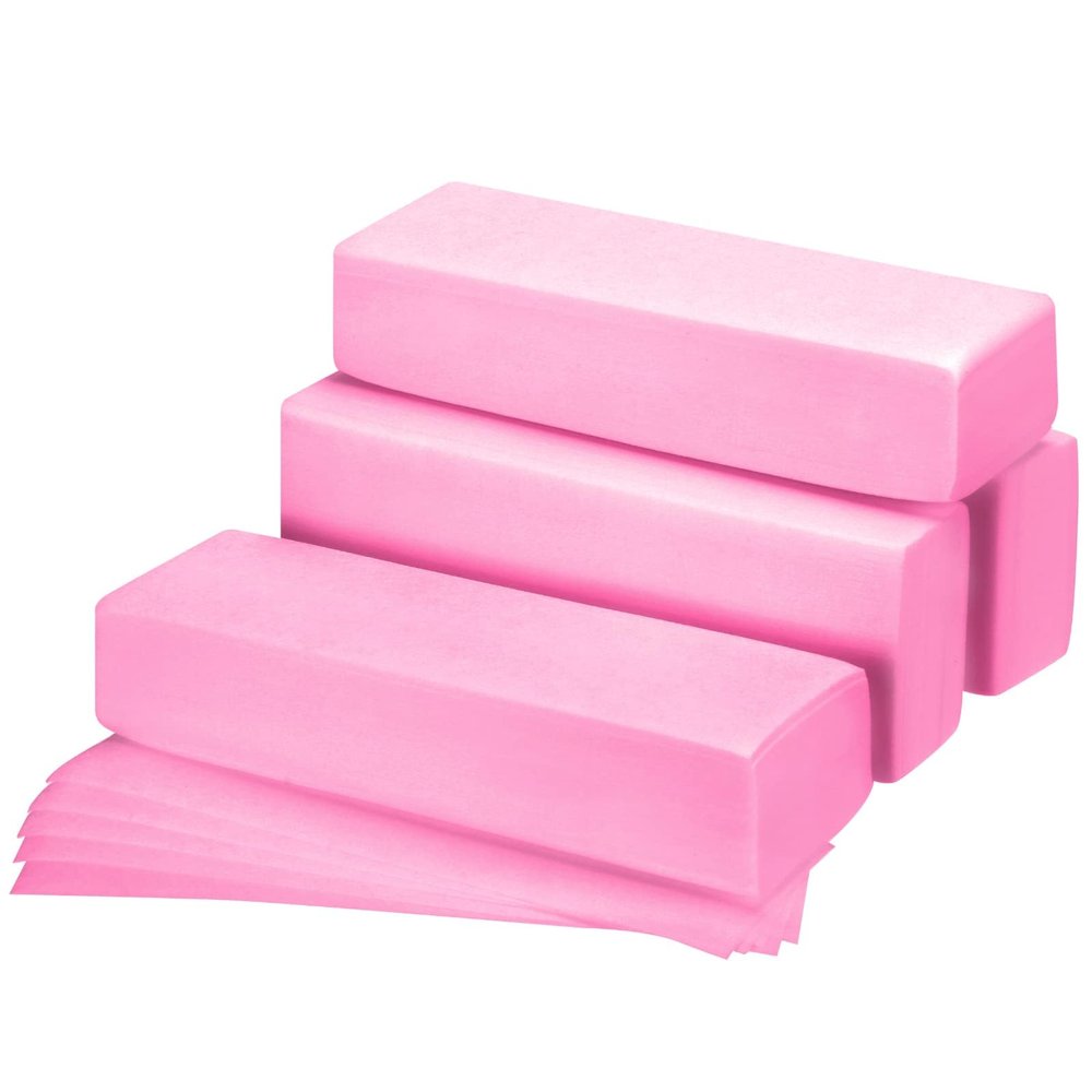 Maitys Wax Strips, 400 Pieces Non Woven Hair Removal Wax Facial and Body Waxing Strips Bikini Wax Strip Paper for Women and Men (Pink)