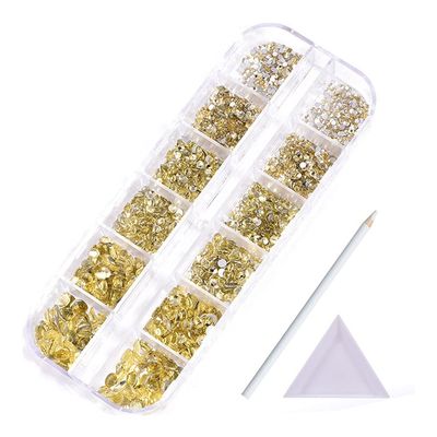 Mix Sizes Non Hotfix Rhinestones 2100pcs/Box Glass Stone Nail Art Rhinestones for DIY Decoration (Color : 0021)
