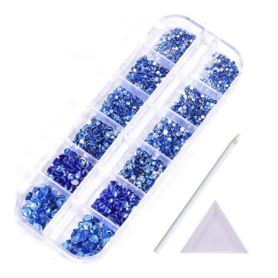 Mix Sizes Non Hotfix Rhinestones 2100pcs/Box Glass Stone Nail Art Rhinestones for DIY Decoration (Color : 0018)