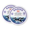 Badger Biodegradable Reef Safe Sunscreen, SPF 50 Mineral Sunscreen, 98% Organic Ingredients, Unscented, Water Resistant Adventure Sport Sun Cream, Travel Size 2.4 oz Tin, 2-Pack view 1