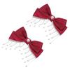 Beaupretty 2pcs Red Bow Hair Clip Stylish Alligator Clip Barrette for Girls Elegant Bowknot Design for Daily Wear and Special Occasions and Eye-catching Hair Accessories view 1