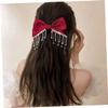 Beaupretty 2pcs Red Bow Hair Clip Stylish Alligator Clip Barrette for Girls Elegant Bowknot Design for Daily Wear and Special Occasions and Eye-catching Hair Accessories view 3
