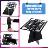 72 Holes Acrylic Makeup Brush Stand - Collapsible Holder & Dryer for Makeup Artist, Nail Brush, Paintbrush, Black view 3