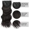 Vigorous Clip in Hair Extensions 20Inch Brown Black Hair Extension 4Pcs Natural & Soft Thick Fiber Double Weft Hairpieces for Women view 3