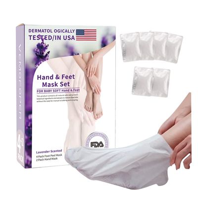 6Pairs Hand Foot Peel Mask Set, Foot Peeling Mask for Dry Cracked Foot Care Hydrating, Foot Peel Exfoliating Feet Peeling Masks 4pcs + hand peel masks, for Women Remove Dead Skin Hand Foot Masks
