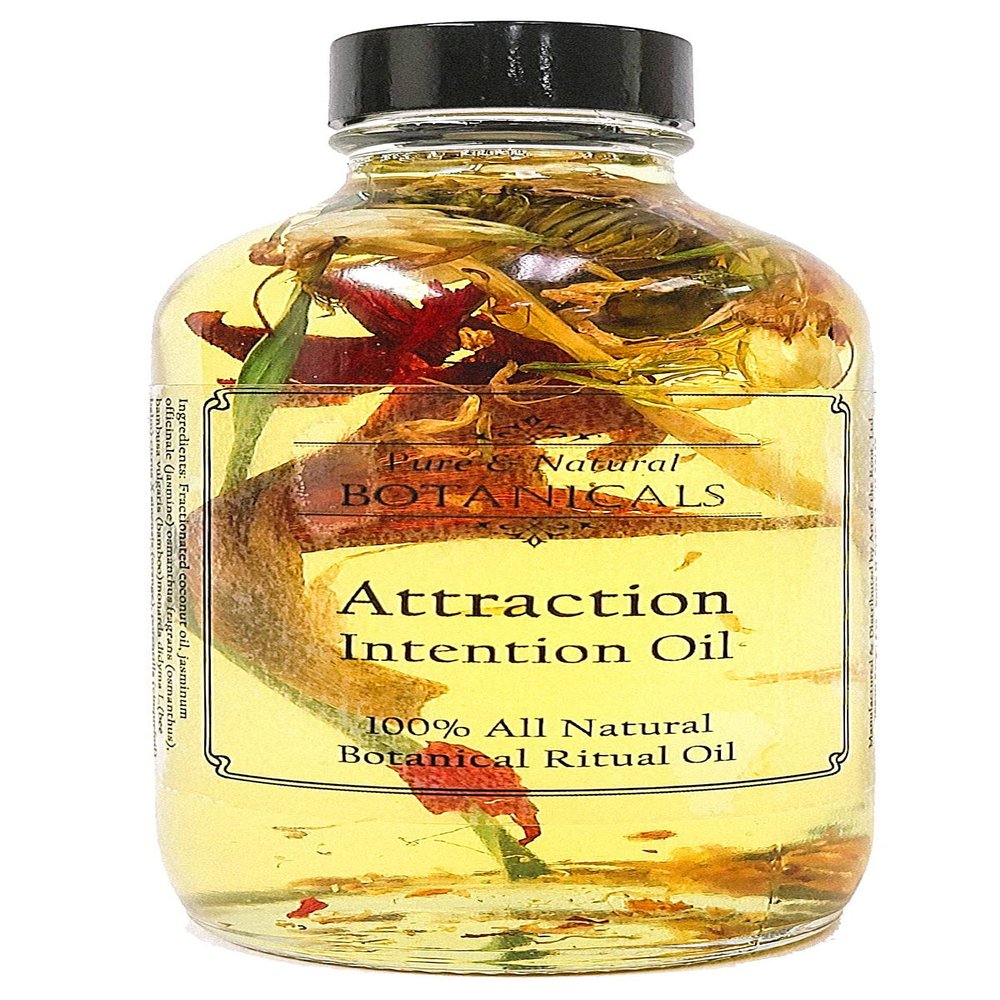 Attraction Intention Oil 100% All Natural 4 oz l Love, Money Drawing Prosperity & Abundance l Wiccan Pagan Magick Manifestation Rituals