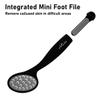 Allura 3-in-1 Foot File Callus Remover Sole Smoother Scrubber Rasp Hard Skin Remover Stainless Steel Pedicure Pumice, Double-Sided Fine and Coarse, Black (Travel Bag Included) view 3