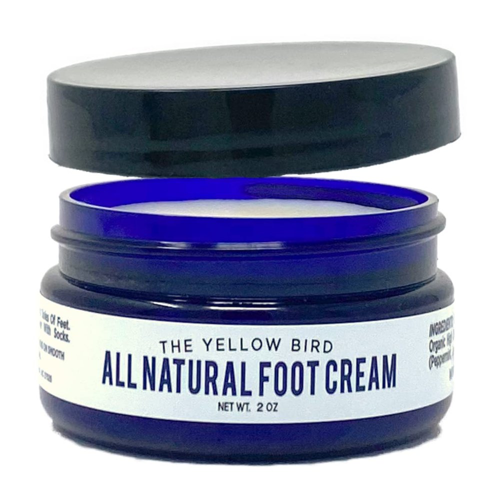 Yellow Bird Foot Cream Hydrating Tea Tree Oil Foot Balm with Essential Oils. Natural Athletes Foot Treatment. Moisturizing Cracked Feet Repair & Callus Remover. Made In USA - 2 oz