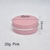 30pcs 5/10/15/20/30/50g Rosegold Round Empty Silver Aluminum Tin Spice Candle Jars Cosmetic Lip Balm Container Refillable Bottle (Pink-20g) view 2