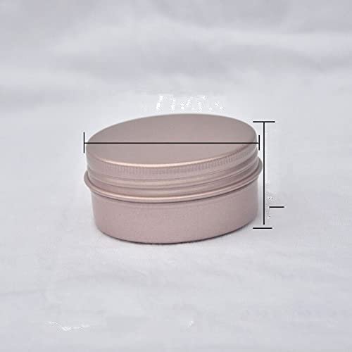 30pcs 5/10/15/20/30/50g Rosegold Round Empty Silver Aluminum Tin Spice Candle Jars Cosmetic Lip Balm Container Refillable Bottle (Rosegold-50g)